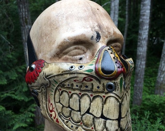 Leather skull Mask Sugar skull day of the dead mask