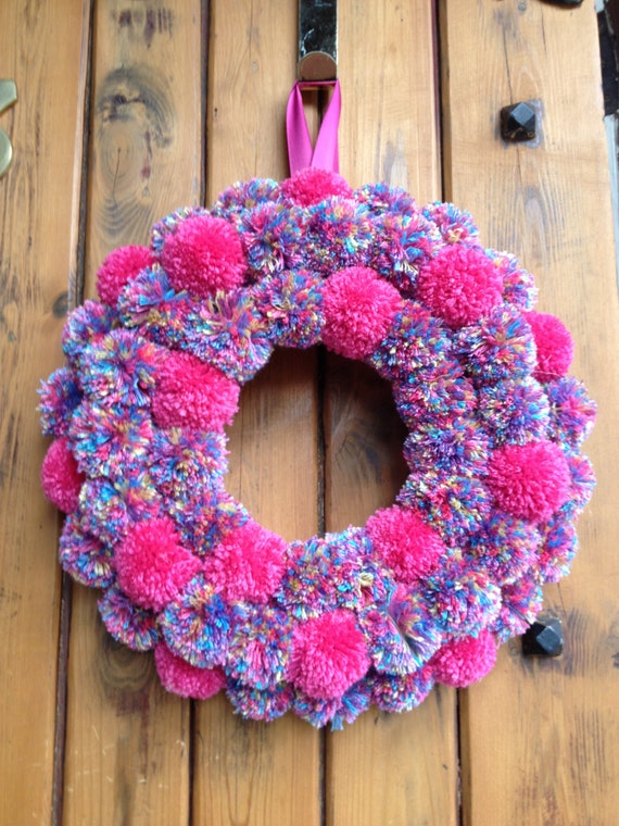 Download Speckled Pink Pom Pom Door Wreath