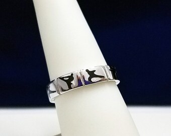 Martial Arts Silver Band Ring - R49