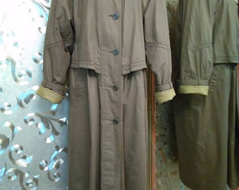 Olive coat L-XL size Spring coat Raincoat warmed Vintage 80-90 Raincoat Green coat Long jacket Women's coat Autumn coat Outerwear Warmed