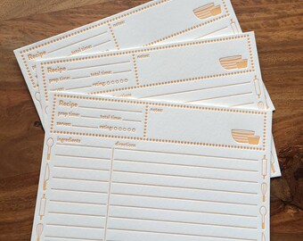 Letterpress Recipe Cards