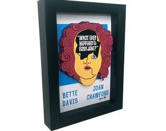 What Ever Happened to Baby Jane Movie Poster 3D Art Print Horror Print Horror Movie Poster Bette Davis Poster Joan Crawford Movie Poster