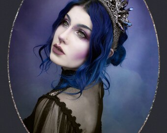 Art Nouveau Inspired Crystal Crown Purple Titanium