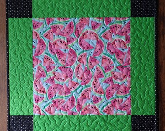 Watermelon Table Topper, Summer Table Topper, Quilted Table Topper, Modern Centerpiece #1