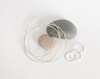 Bangles + Stacking rings set! Set of 3 intertwined bangle bracelets and 3 stacking rings (all of different designs) Delicately organic