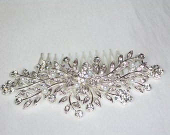 Rhinestone hair comb, bridal hair comb, wedding hair comb, bridal tiara, prom tiara, Quenceanera tiara, rhinestone tiara, hairpiece, tiara