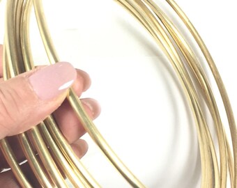 Round wire, 6 gauge Red Brass Wire, choose length, great for cuffs, tribal bracelet, gold bangles