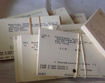 20 Vintage Library Cards