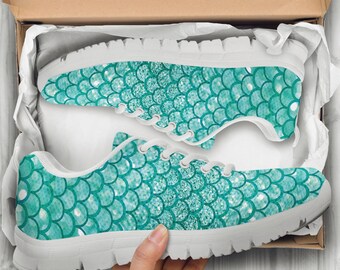 The Little Mermaid Ariel Custom White Shoes/Sneakers/Trainers - Ladies/Kids Sizes, The Little Mermaid Birthday, The Little Mermaid Party