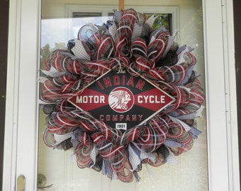 Biker Wreath, Motorcycle Wreath, Biker, Motorcycle, Wreath, Deco Mesh Wreath, Deco Mesh, Front Door Wreath, Black, Handmade, Ready to Ship