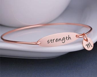Strength Bracelet, Inspirational Bracelet, Gift for Friend, Cancer Diagnosis, Addiction Recovery, Mental Health, Divorce Gift