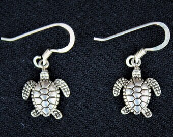 Vintage Sterling Silver HAWAIIAN HONU Sea Turtle Earrings