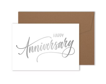 Happy Anniversary Card - Hand Made Foiled