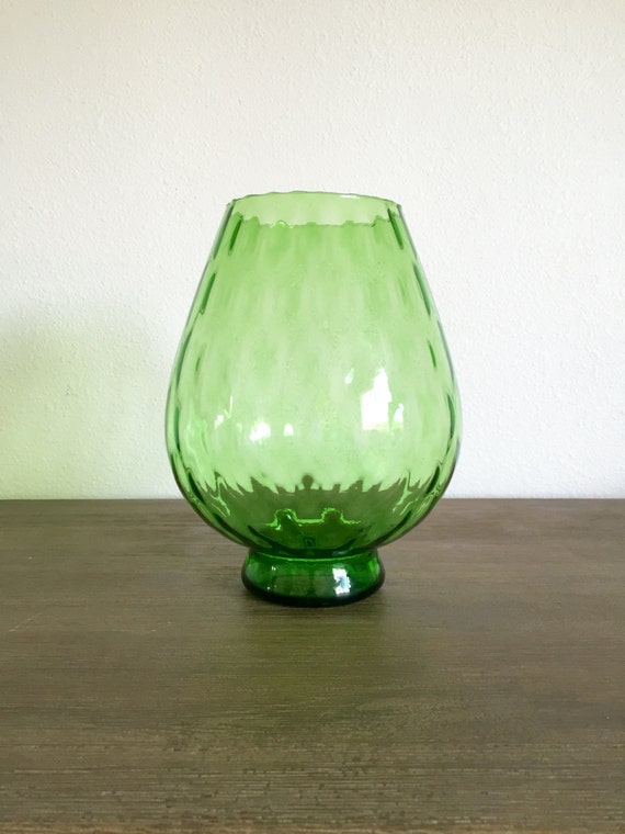 Green Empoli Glass Green Glass Balloon Vase Green Glass
