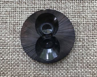 Vintage Geometric Design Large Black Button, Two Hole