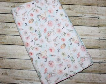 Baby Blanket- Floral Baby Blanket- Baby Girl Blanket- Minky Blanket-Monogram Blanket-Nursery Blanket-Girl Baby Blanket