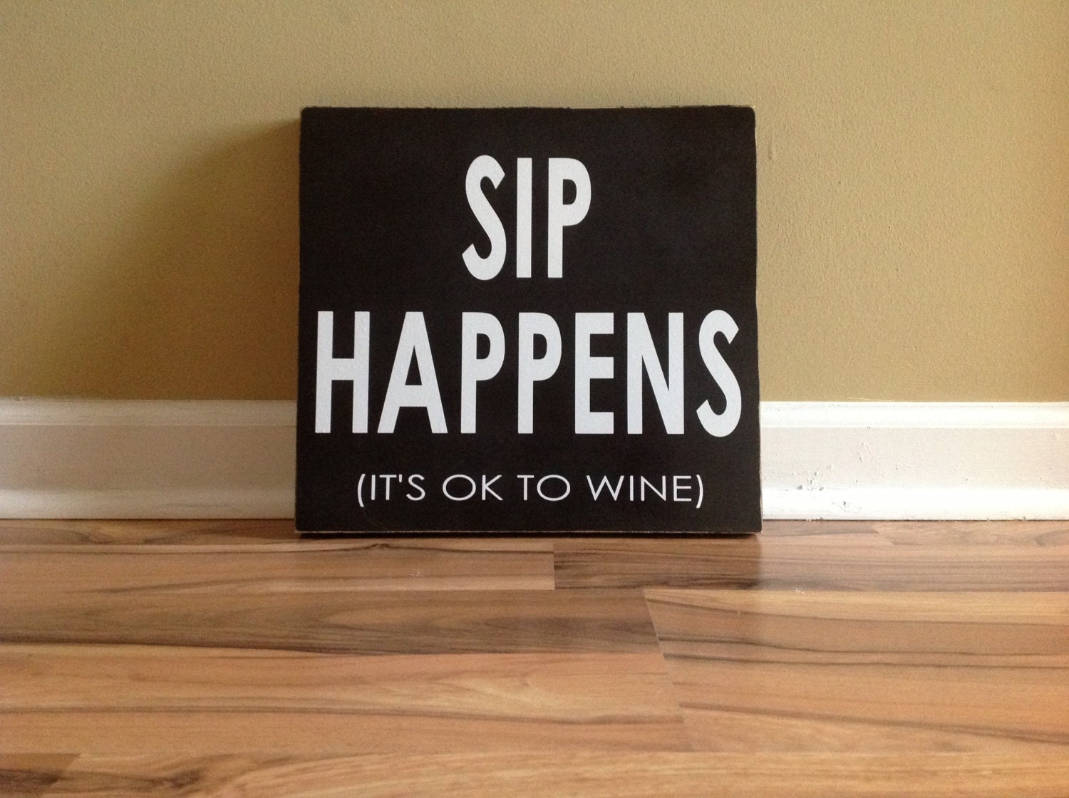 Sip Happens Its Ok To Wine Sign Wall Decor Wooden Zoom
