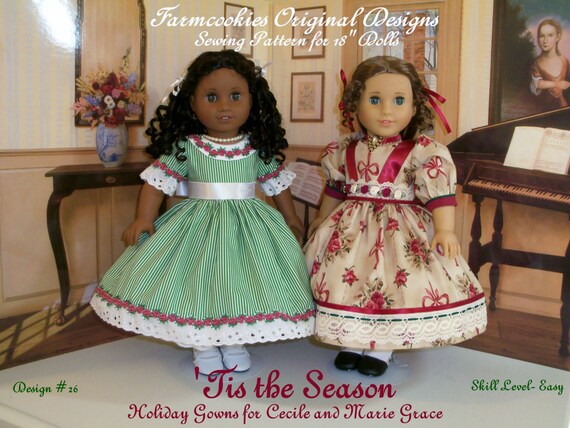 PRINTED Sewing Pattern / Tis the Season / Holiday Gowns Fit 18" Dolls