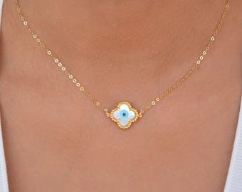 Evil Eye Necklace, Dainty Eye Necklace, Mother Gift, Gold Eye Necklace, Evil Eye Jewelry, Protection Necklace, Necklace for Girlfriend