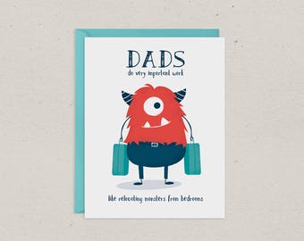 Fathers Day Card | Dad | Monsters | Funny