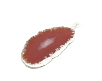 Orange Agate Slice Necklace, Agate Necklace, Gemstone Slice, Earthy Colour Necklace, Semi Precious Gemstone Necklace, Mother in Law Gift