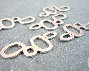 geometric 5 connectors in silver, 35x15mm (co39)