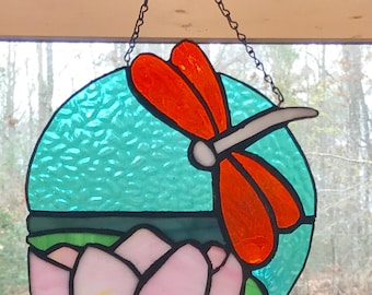 Stained glass dragonfly Suncatcher