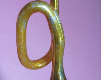 Vintage Christmas ornament, horn, German, mercury glass