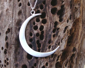 Moon Necklace Crescent Moon Pendant Large Moon Necklace Sterling Silver Moon Necklace Moon Jewelry for Her bridesmaid gift Christmas charm