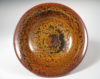 Black and Gold Oil Spot Bowl (553)