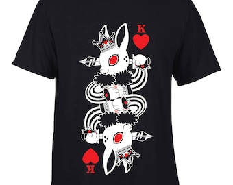 rabbit king of hearts t-shirt