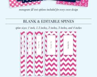 Monogram Binder Covers, Student Printable Binder Covers and Spines, Teacher Binder Cover Printable, Binder Spine, School Binder Cover