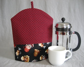 Red and Black Checkered Bistro French Press Pot Cozy
