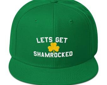 St Patricks Day Green Irish Baseball Hat With Gold Shamrock