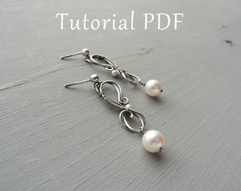 Jewelry tutorial DIY project - Sterling silver earrings tutorial - Tutorial wire wrapped earrings