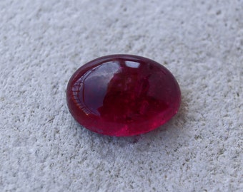 Loose Tourmaline cabochon gemstone oval shape Deep red Rubellite stone