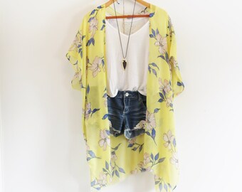 Long bohemian kimono * Hibiscus *
