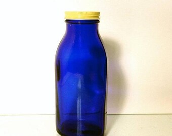 May Sale Event Vintage Cobalt Blue Glass Milk of Magnesia Medicine Bottle, Maryland Glass Corporation