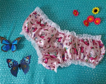 Cute Unicorn Panties - Pink Unicorn Knickers - DDlg - DDlg Panties - Pastel Pink - Sissy Lingerie - Sissy Boy - Frilly Knickers - Valentines