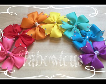 A RainBow of Bows Hair Clips