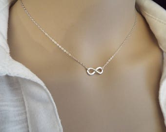 Infinity Necklace Sterling Silver, Simple Everyday Necklace, Sterling Silver Infinity Symbol, Figure Eight Necklace, Dainty Infinity Charm