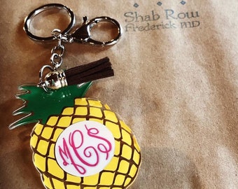 Acrylic Pineapple Keychain | Tassel | Acrylic Cut Keychain | Monogram Pineapple Keychain | Be a pineapple keyring
