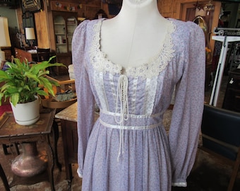 Purple Gunne Sax Dress // Corset Maxi Dress // Size 5 // Empire Waist Renaissance // Lace up Bodice // Hippie Coachella Festival Dress