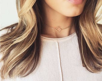Minimalist Square Diamond Choker