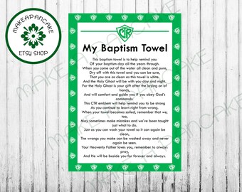 LDS Baptism Towel for Girls