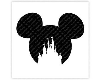 Disney, Castle, Mickey, Minnie, Mouse, Head, Icon, Ears, Digital, Download, TShirt, Cut File, SVG, Iron on, Transfer
