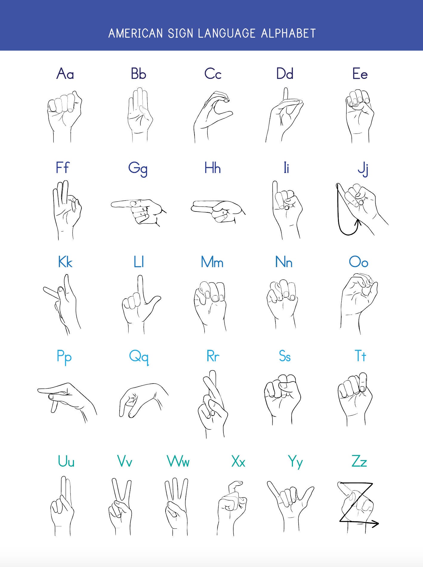 asl alphabet chart free printable alphabet chart in american sign