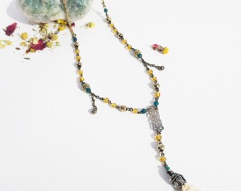 Unique Handmade Necklace with Face Pendant