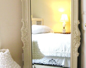 D R E S S I N G Mirror Vintage Leaning Mirror, Floor Mirror, Hollywood Regency