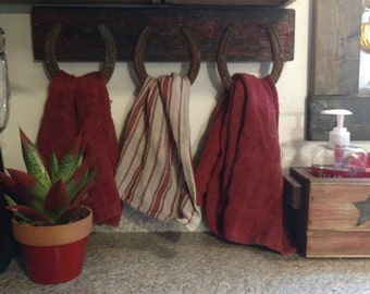 Western décor Tri Hand Towel Holder for Kitchen or Bathroom. Customized to match your Décor